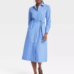 Women’s Long Sleeve Tie-Front Midi Shirtdress – Universal Thread™